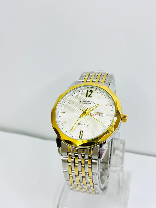 Citizen Silver Gold Chain Watch