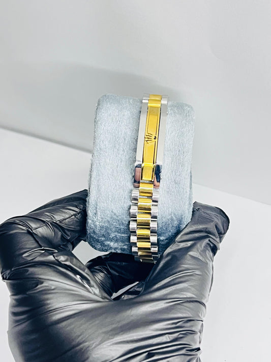 Rolex Silver Gold Bracelet