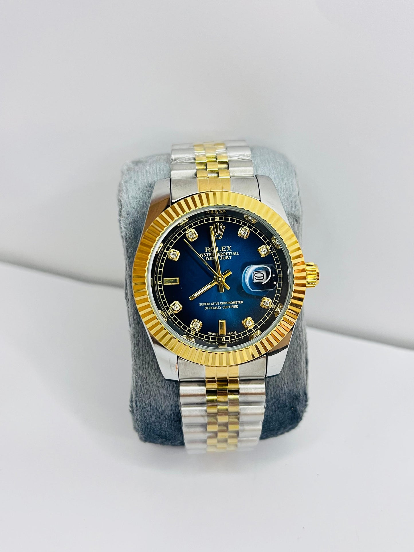 Rolex Silver Gold Chain
