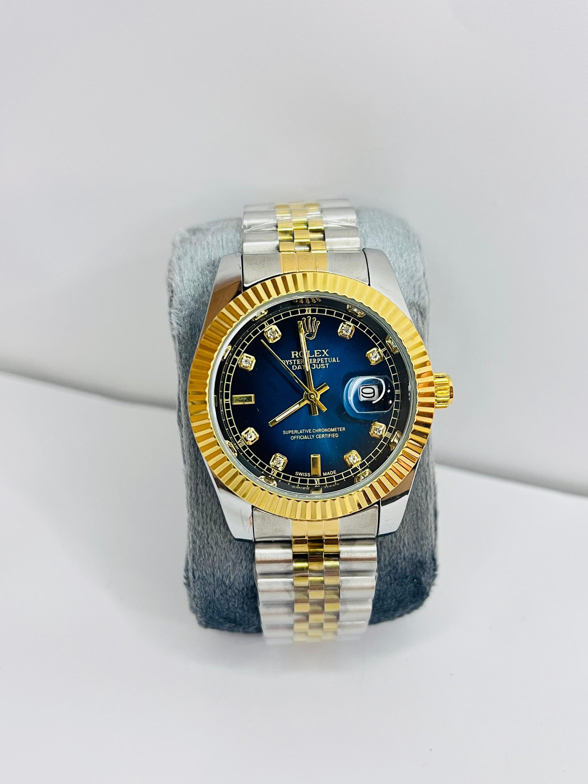 Rolex Silver Gold Chain