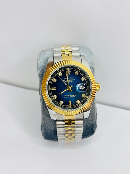 Rolex Silver Gold Chain