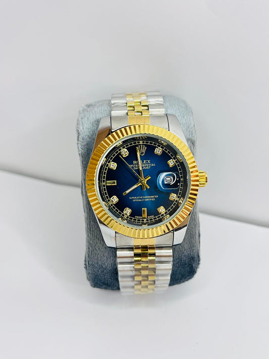 Rolex Silver Gold Chain