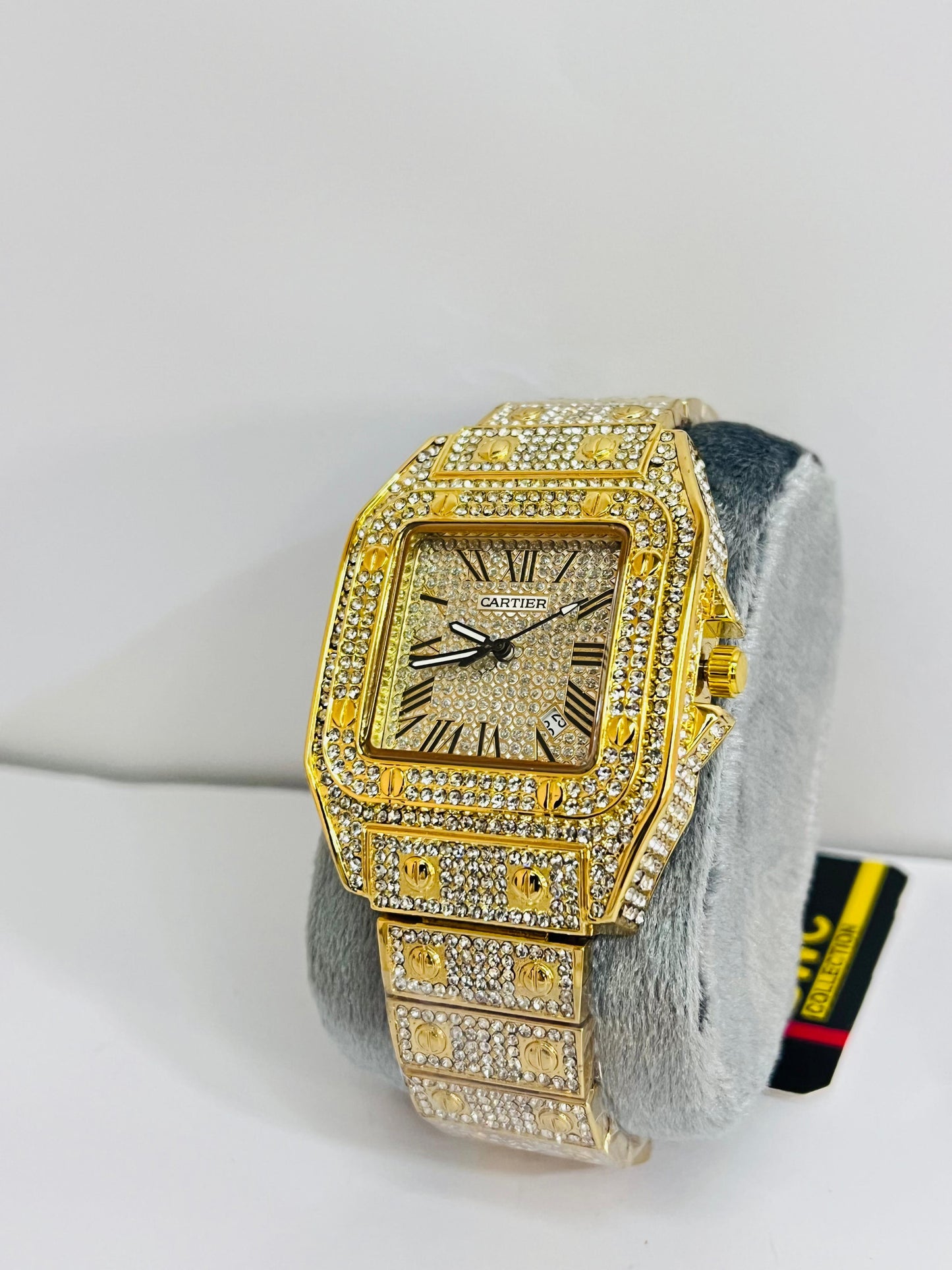 Cartier Golden Diamond Watch With Date