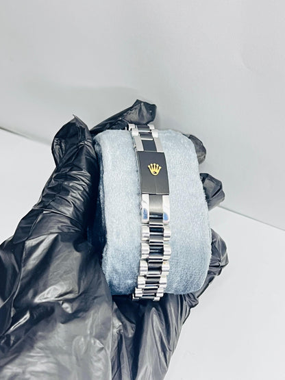 Rolex Silver And Black Bracelet