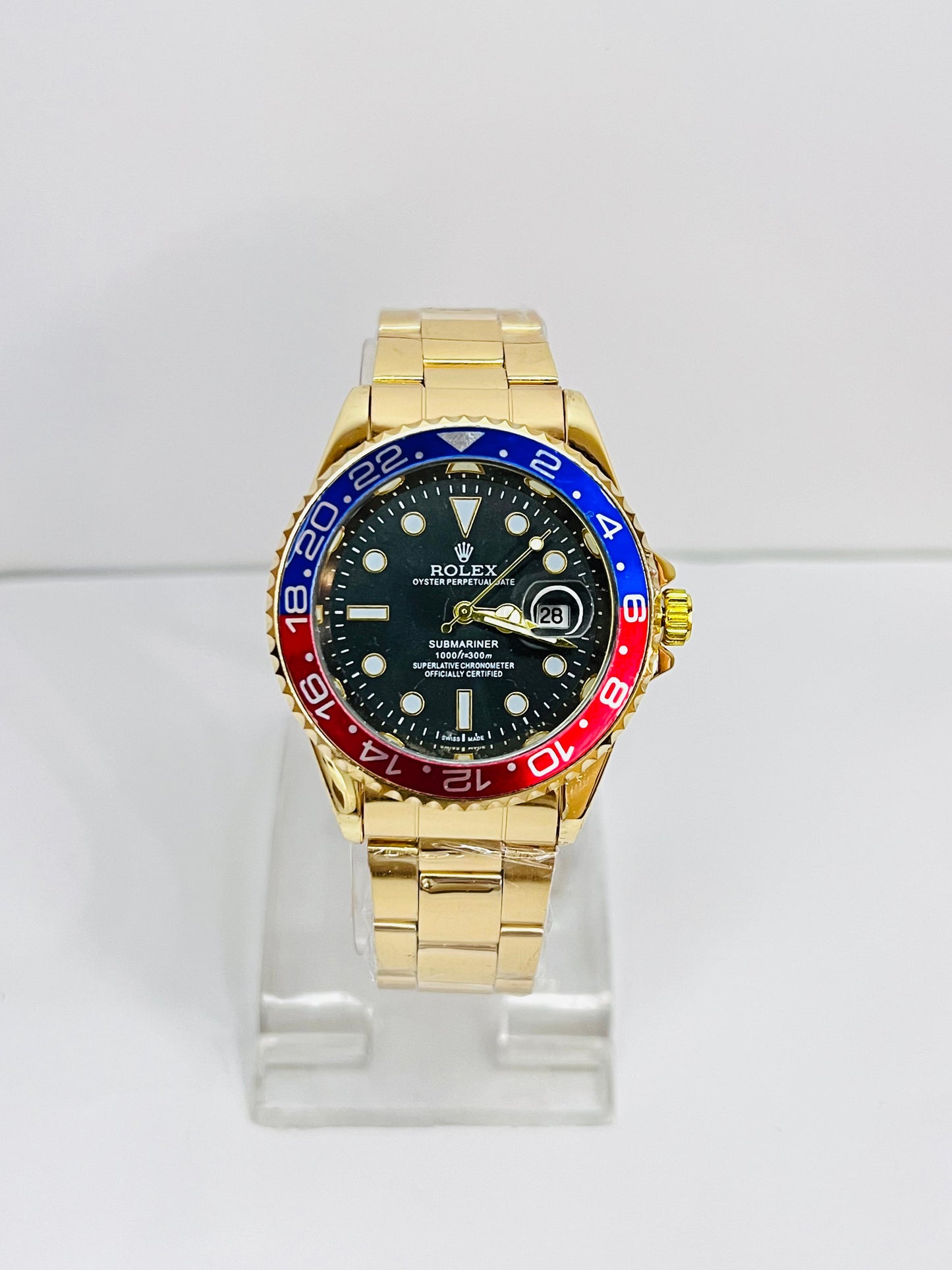 Rolex Golden Chain Watch Pepsi Dail With Date