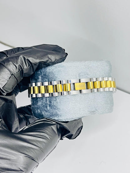 Rolex Silver Gold Bracelet