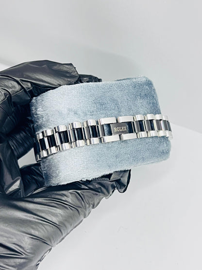 Rolex Silver And Black Bracelet